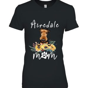 Womens Cute Airedale Mom Sunflower Dog Mom Mother’s Day