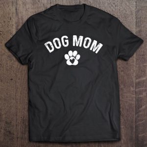 Womens Dog Mom – Cute Paw Heart For Mom Life Dog Mom Women Girls V-Neck