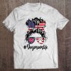 Womens Dog Mom Life Messy Bun Hair American Flag 4Th Of July Premium