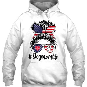 Womens Dog Mom Life Messy Bun Hair American Flag 4Th Of July Premium 2 Womens Dog Mom Life Messy Bun Hair American Flag 4Th Of July Premium 3