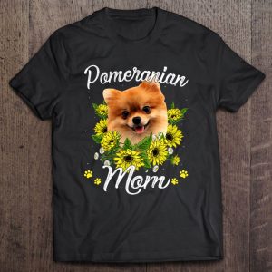 Womens Dog Mom Mother’s Day Gift Sunflower Pomeranian Mom