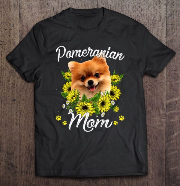 Womens Dog Mom Mother’s Day Gift Sunflower Pomeranian Mom