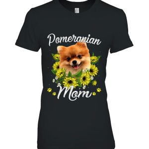 Womens Dog Mom Mother’s Day Gift Sunflower Pomeranian Mom