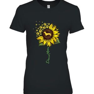 Womens Doxie Mom Sunflower Dachshund Lover Gifts Dog Mom Mama Raglan Baseball Tee