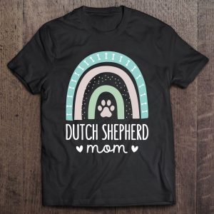 Womens Dutch Shepherd Mom Shirt Rainbow Paw Dog Mom Tank Top