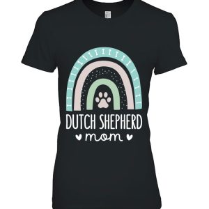 Womens Dutch Shepherd Mom Shirt Rainbow Paw Dog Mom Tank Top