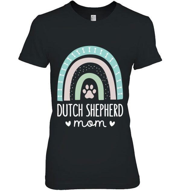 Womens Dutch Shepherd Mom Shirt Rainbow Paw Dog Mom Tank Top