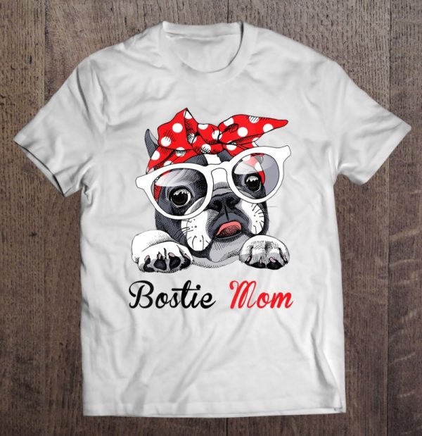 Womens Funny Bostie Mom For Boston Terrier Dogs Lovers V-Neck