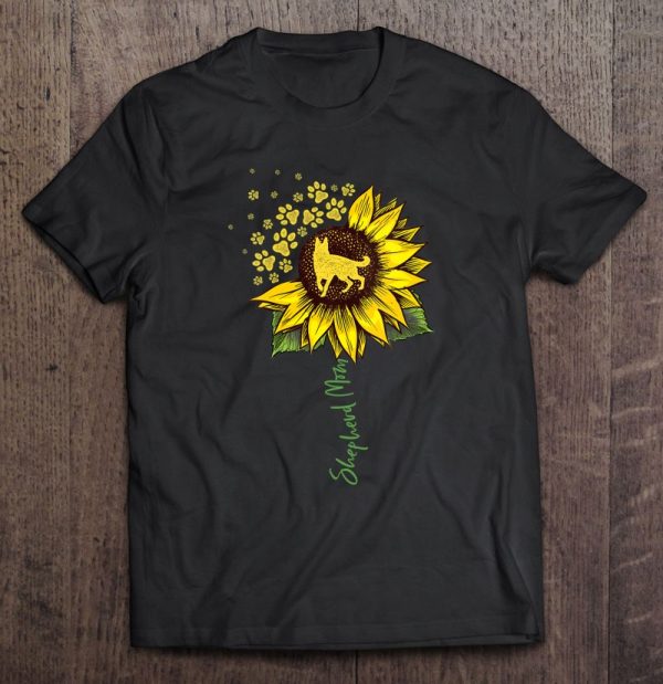 Womens German Shepherd Mom Sunflower Shepherd Gifts Dog Mom Mama V-Neck