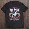 Womens I Like My Pug And Maybe Like 3 People Pug Mom Life Dog Mom V-Neck