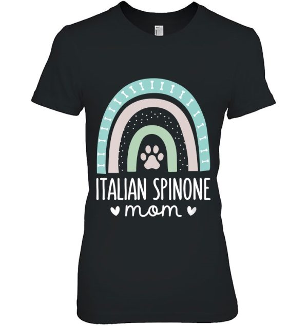 Womens Italian Spinone Mom Shirt Rainbow Paw Dog Mom V-Neck