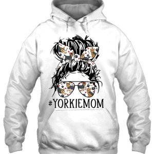 Womens Messy Bun Mom Yorkie Mom Sunglasses Dog Lovers 3