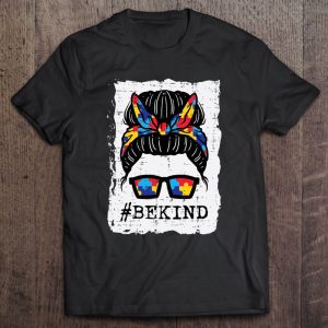 Womens Messy Bun Puzzle Bandana Be Kind Autism Awareness Autism Mom