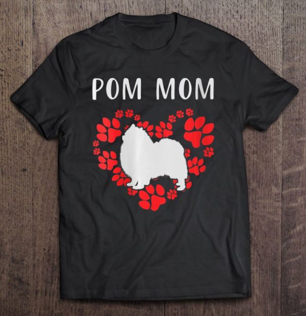 Womens Pom Mom Pomeranian Mom Gift V-Neck