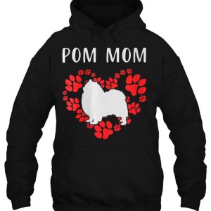 Womens Pom Mom Pomeranian Mom Gift V Neck 3