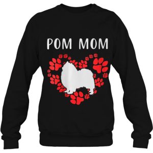 Womens Pom Mom Pomeranian Mom Gift V Neck 4