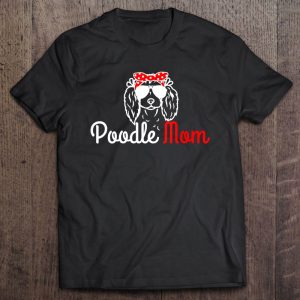 Womens Poodle Mom Vintage Funny Cute Dog Poodle Mama V-Neck