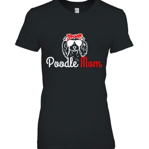 Womens Poodle Mom Vintage Funny Cute Dog Poodle Mama V-Neck