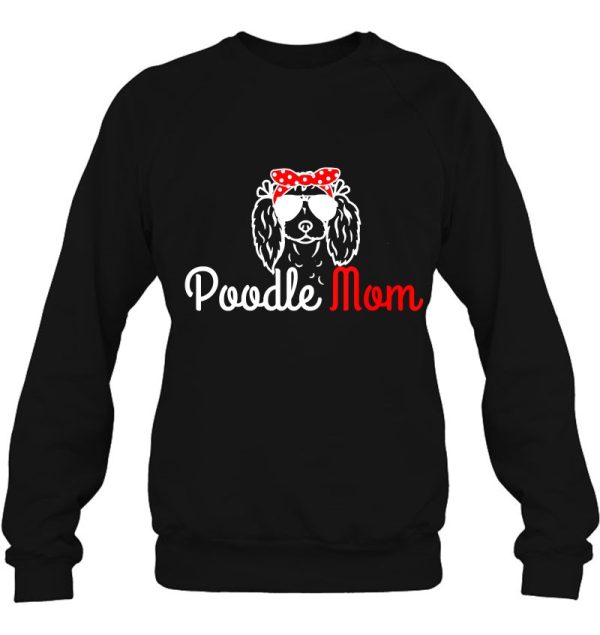 Womens Poodle Mom Vintage Funny Cute Dog Poodle Mama V-Neck