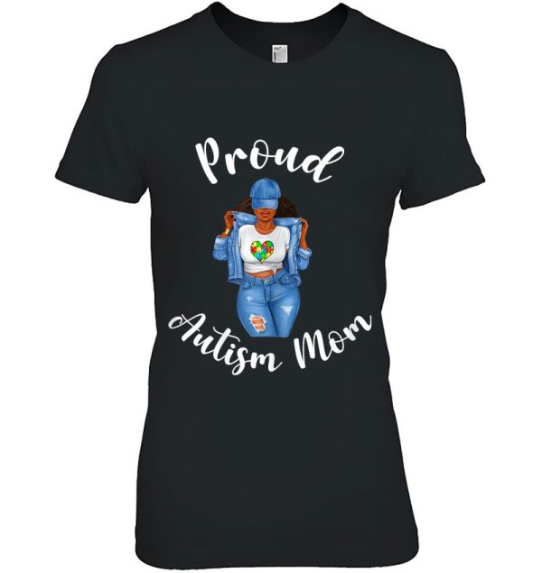 Womens Proud Autism Mom African American Black Mom Woman Strong