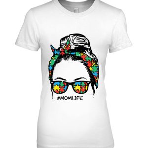 Womens Puzzle Bandana Glasses Mom Life Autism Awareness Mothers Day Tank Top