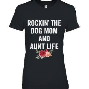 Womens Rockin The Dog Mom And Aunt Life Floral Tank Top