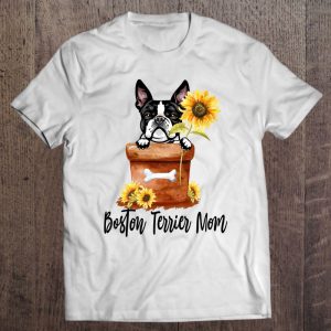 Womens Sunflower Boston Terrier Mom Dog Lover Gifts