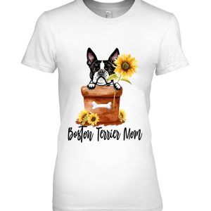 Womens Sunflower Boston Terrier Mom Dog Lover Gifts
