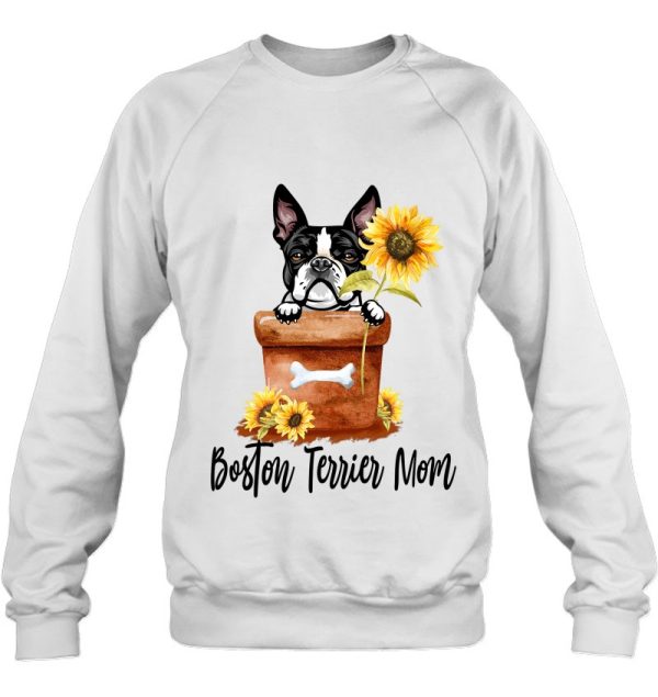 Womens Sunflower Boston Terrier Mom Dog Lover Gifts
