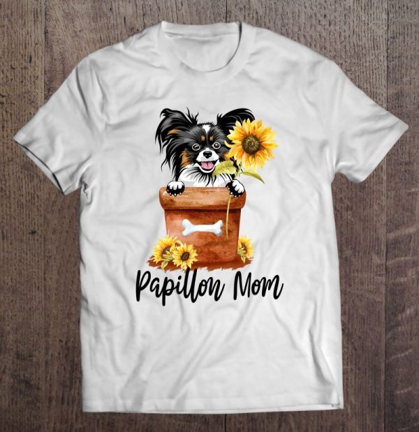 Womens Sunflower Papillon Mom Dog Lover Gifts