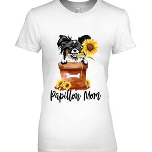 Womens Sunflower Papillon Mom Dog Lover Gifts