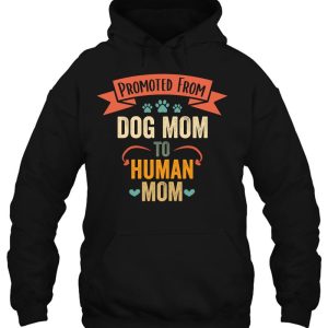 Womens Vintage Promoted From Dog Mom To Human Mom 3