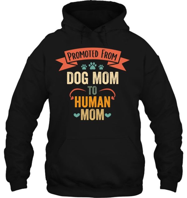 Womens Vintage Promoted From Dog Mom To Human Mom