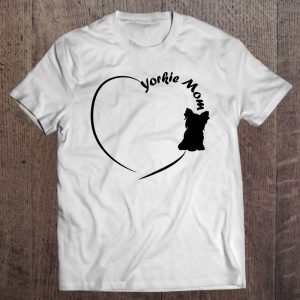 Yorkie Mom – Heart Outline And Silhouette Design