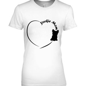 Yorkie Mom – Heart Outline And Silhouette Design