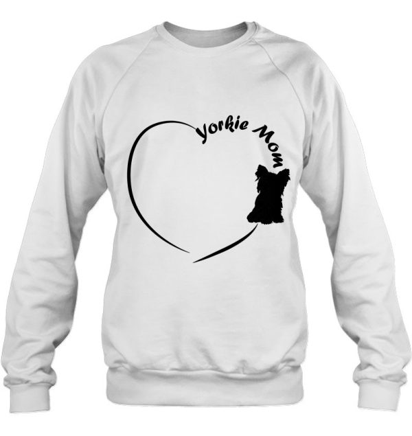 Yorkie Mom – Heart Outline And Silhouette Design