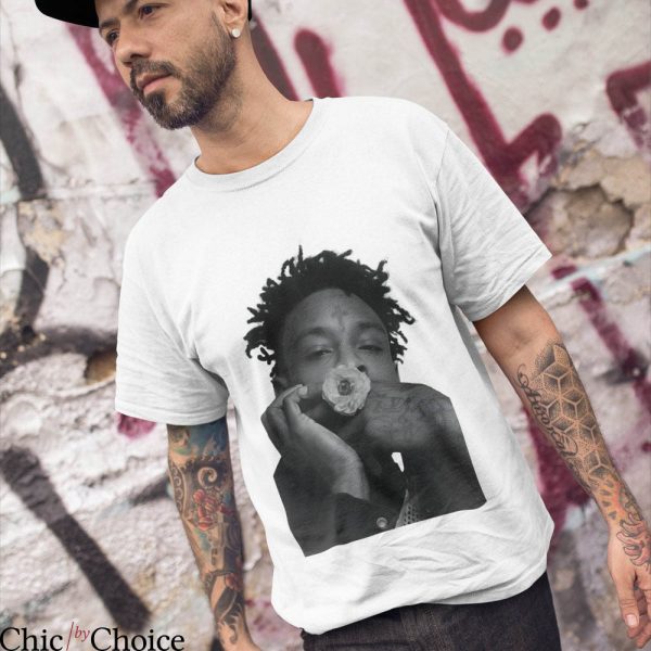 21 Savage Shirt Poetry With Rose Branch T-Shirt Music