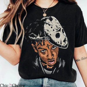 21 Savage Shirt The Fake Mask Horror Tee Shirt Music