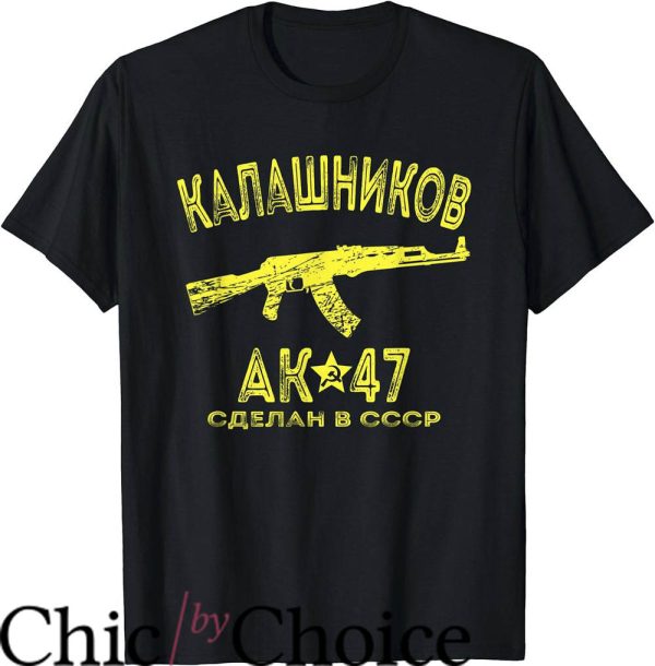 Ak 47 T-Shirt Ak-47 Kalashnikov Russian Text