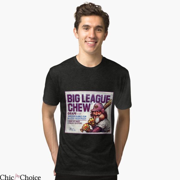 Big League Chew T-Shirt Grape Shredded Bubble Gum Stay-Fresh