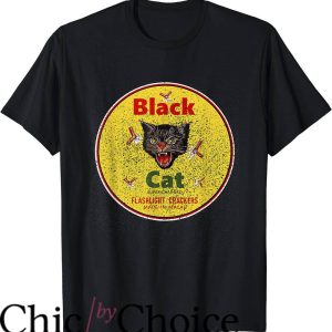 Black Cat T-Shirt Firecrackers Made In Macau