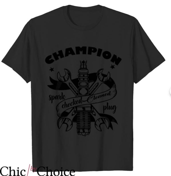 Champion Spark Plugs T-Shirt Checked Cleaned