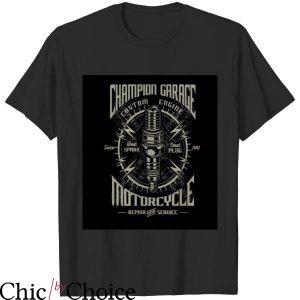 Champion Spark Plugs T-Shirt Custom Engine Motorcycle
