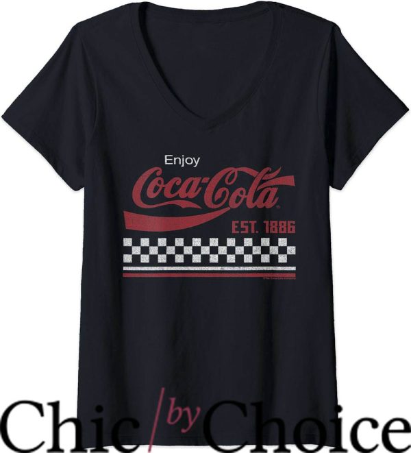 Checker Board T-Shirt CocaCola Established 1886 Checkerboard