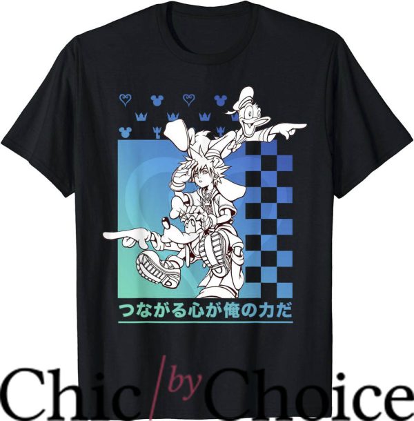 Checker Board T-Shirt Disney Kingdom Heart Sora Donald Goofy