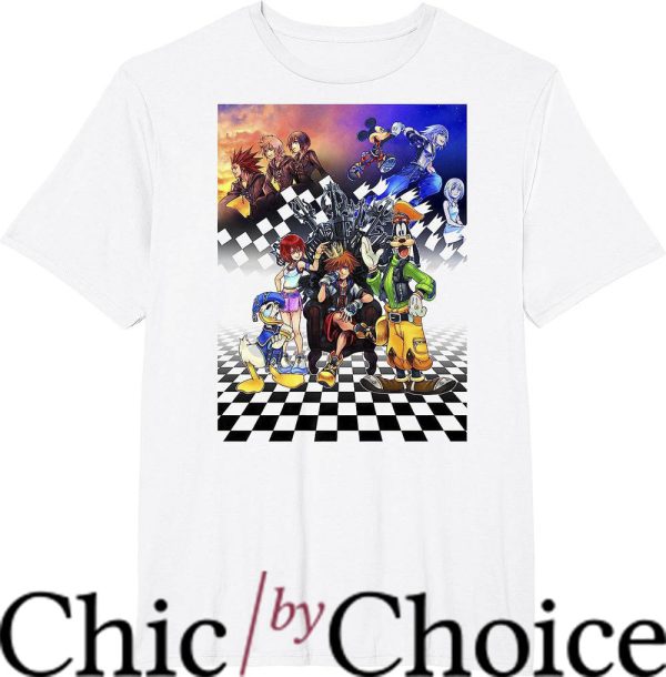 Checker Board T-Shirt Disney Kingdom Hearts Group Trending