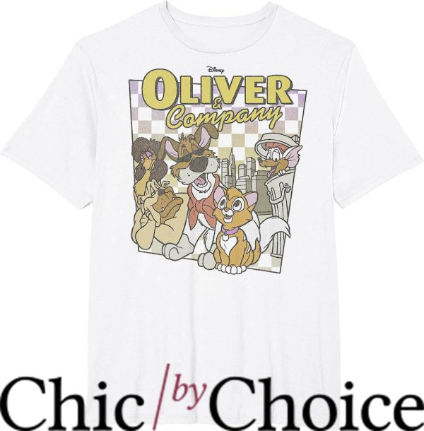 Checker Board T-Shirt Disney Oliver With Company Trending