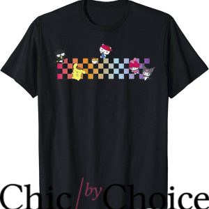 Checker Board T-Shirt Hello Sanrio Characters Checkerboard