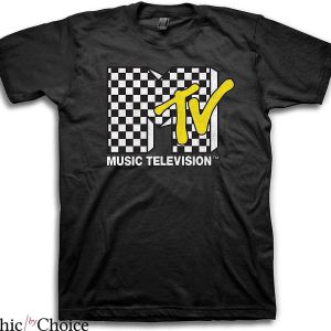 Checker Board T-Shirt I Want My Music Television T-Shirt