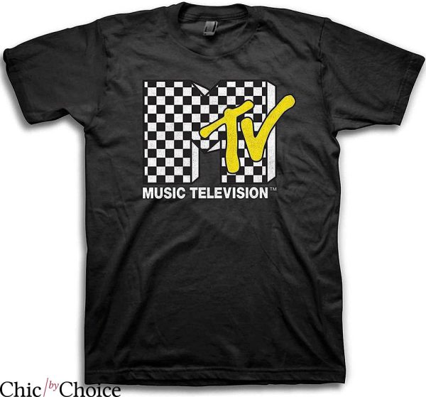 Checker Board T-Shirt I Want My Music Television T-Shirt